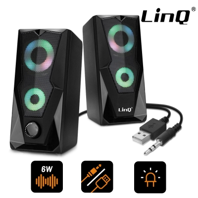 Mini Casse Speaker Usb 2.0  Con LED RGB Linq A5005