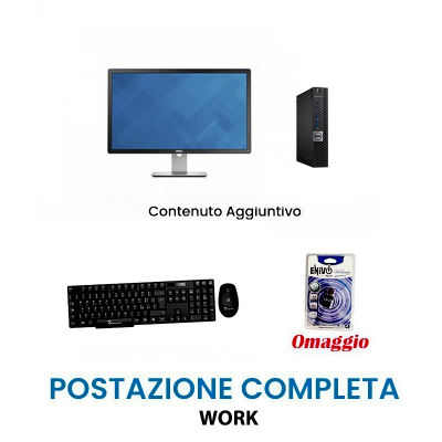 Postazione Completa Work : Pc i5-6500T + Monitor 23" + mouse e tastiera wireless + Chiavetta omaggio