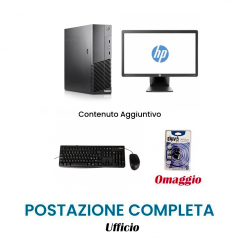 Postazione Ufficio: PC I3-4130 + Monitor 20" + kit tastiera e mouse USB + Chiavetta USB Wifi Omaggio