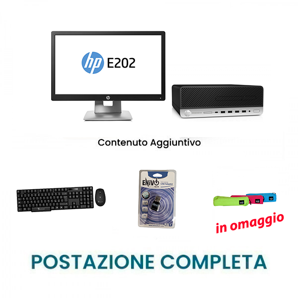 Postazione completa Studenti - PC G5400  + Monitor 20" + Kit tastiera e mouse Wireless + Chiavetta wifi + Astuccio Omaggio