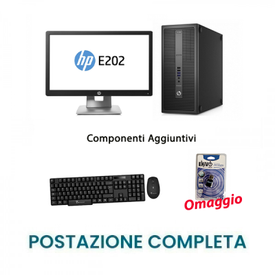 Postazione completa HP - Pc  i5-6500 + monitor 22" + Kit tastiera e mouse USB + Chiavetta USB Wifi Omaggio