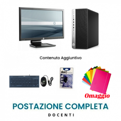 Postazione completa Docenti - Pc i5-6500 + Monitor 23" + kit tastiera e mouse USB + Chiavetta Wifi + Portadocumenti Omaggio